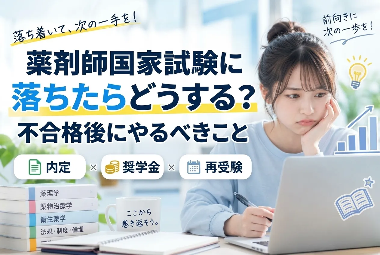 薬剤師国家試験に落ちたらどうする？やるべきことを解説